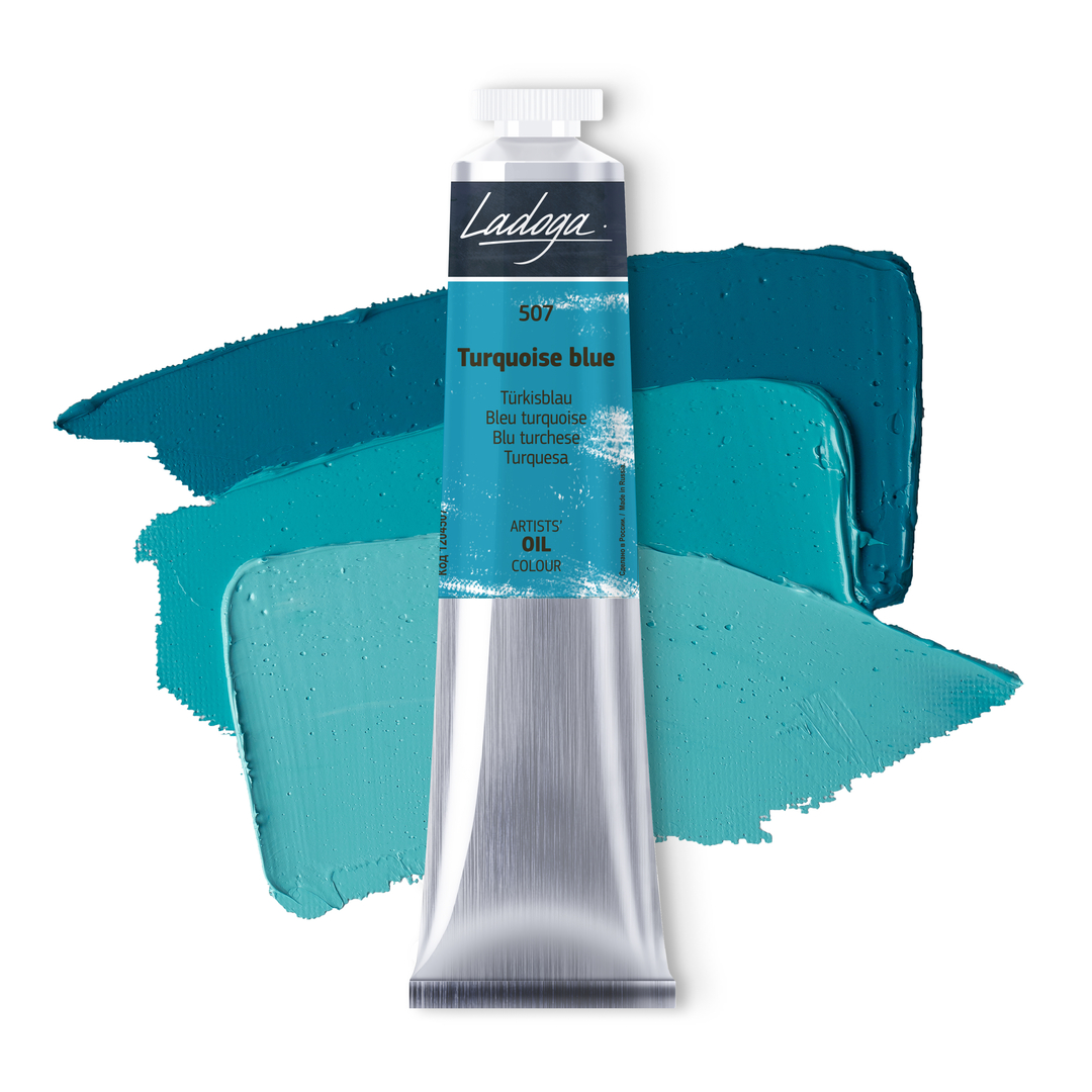 Oil colour "Ladoga", Turquoise blue, tube, № 507