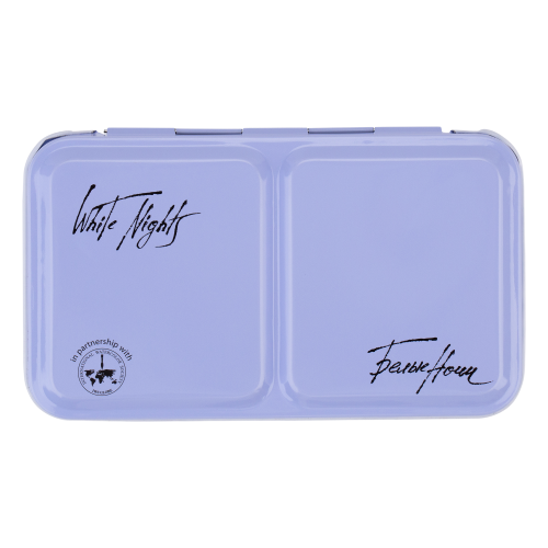 Watercolour tin box "White Nights" with palette, light blue
