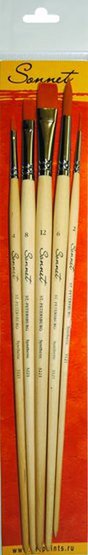 "Sonnet" Set of Synthetic Brushes №3 (5 pcs)