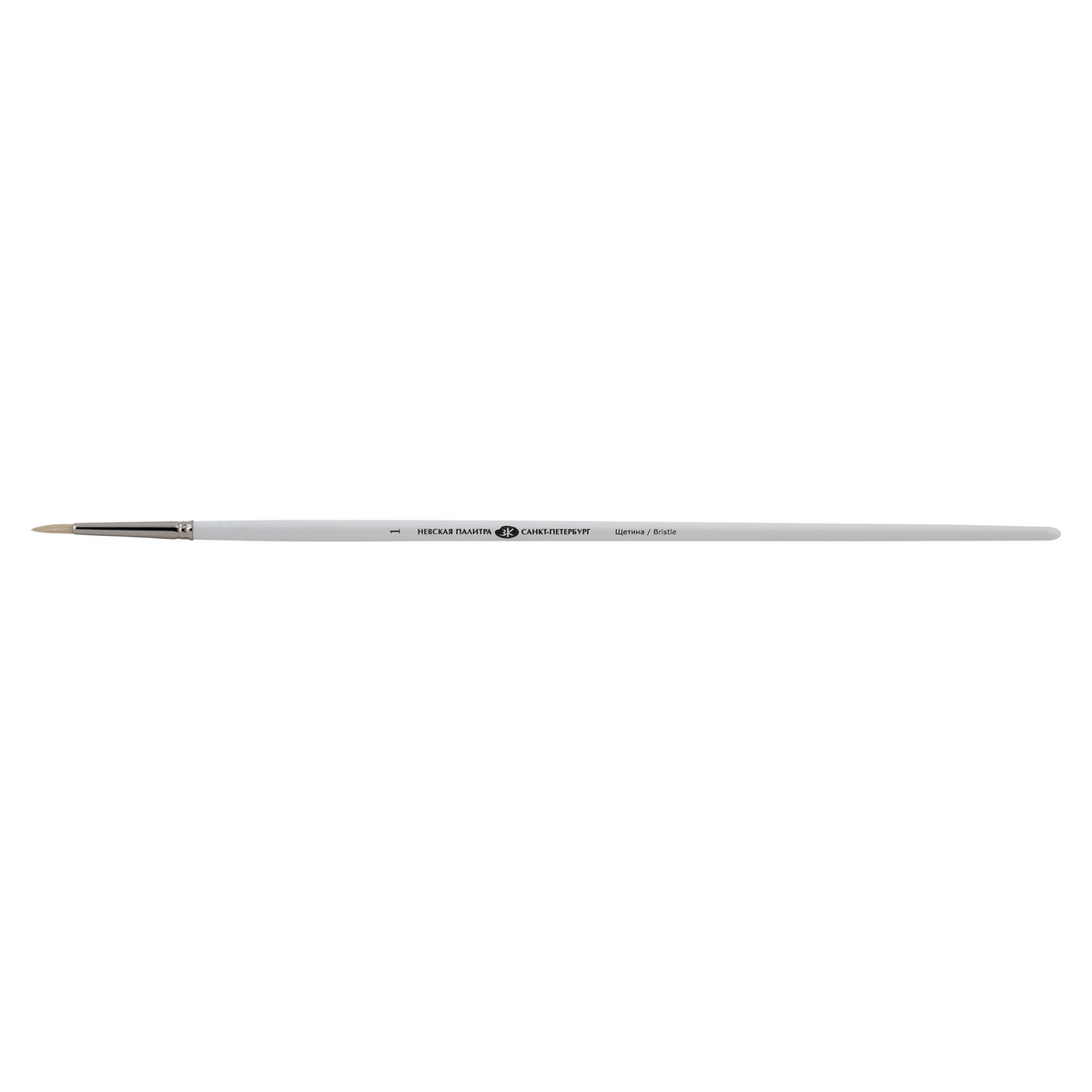 Round bleached bristle brush "Nevskaya Palitra", long handle