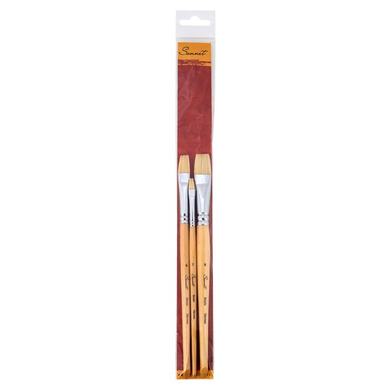 "Sonnet" Brush Set, №6 (bristle, 3 pcs: flat №2, 6, 8)